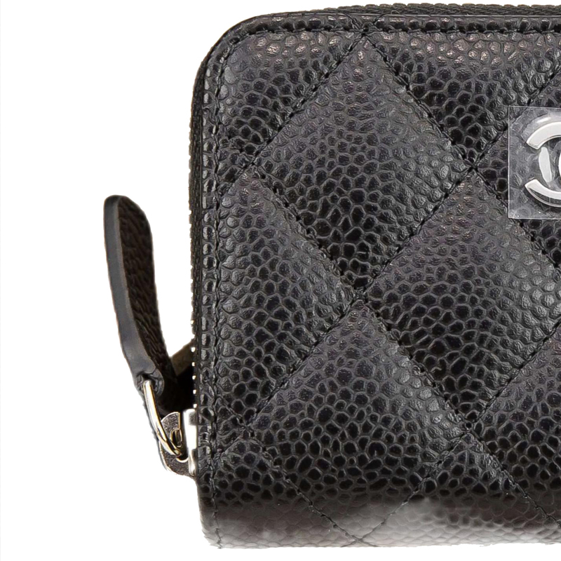 CHANEL Классический застегивающийся на молнию кошелек для монет черный AP0216 — фото 4