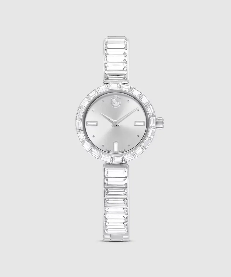 

Женские часы Matrix Bangle из стали с прозрачными серебряными кристаллами Swarovski, серебрянный