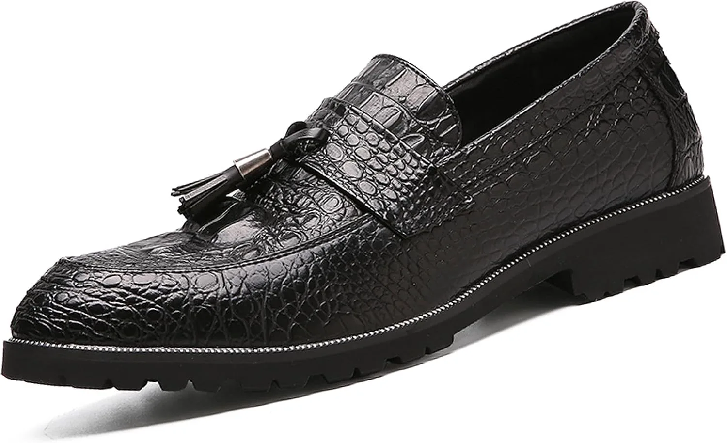 

Мужские лоферы с узором и кисточками, модные удобные слипоны для вождения, повседневные туфли-слиперы, классические кожаные свадебные и нарядные туфли Optigard, черный