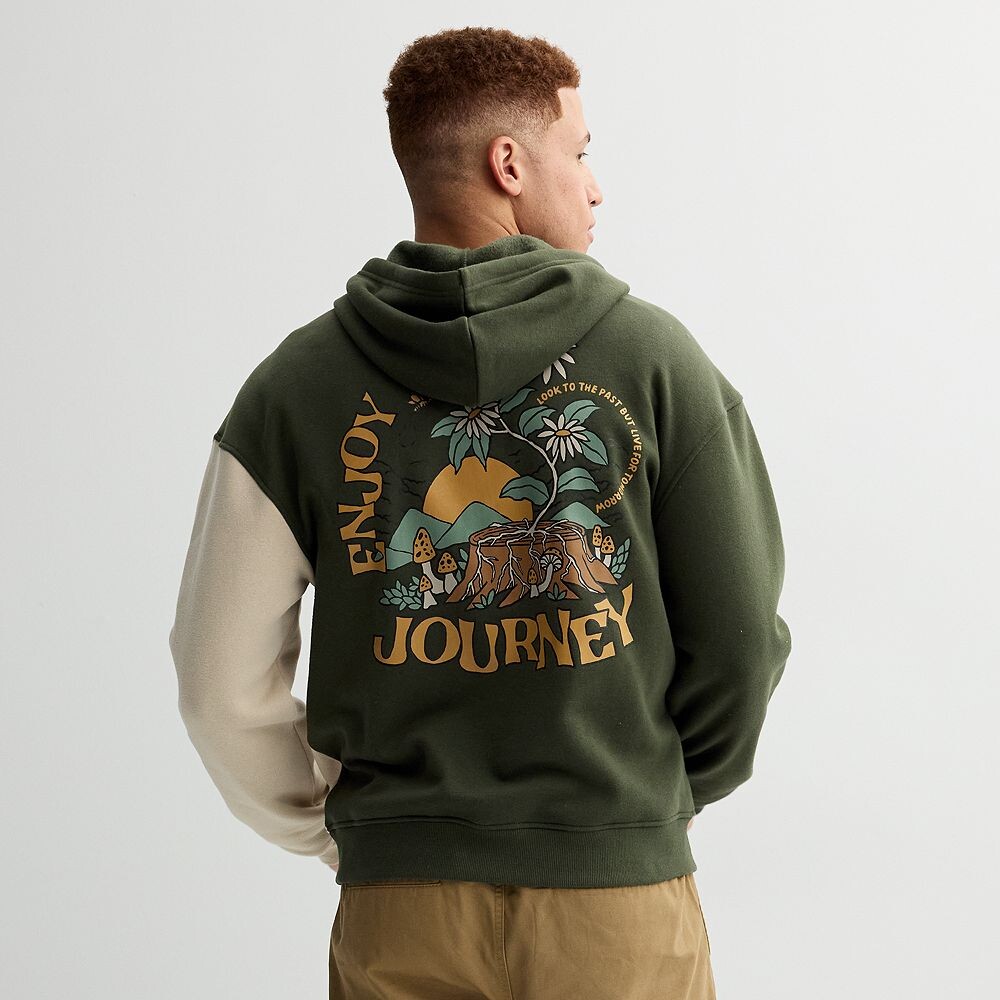 

Мужская толстовка с рисунком в стиле пэчворк, цвет Military Green