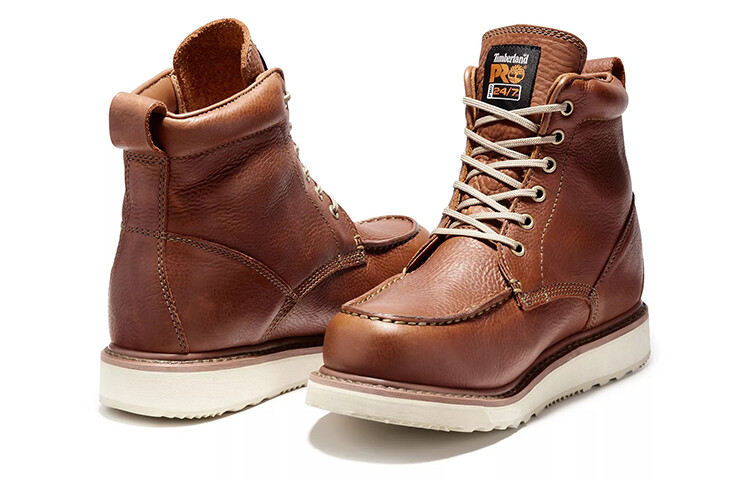 Мужские ботинки Timberland Pro 6 из натуральной кожи, темно-коричневый — фото 4