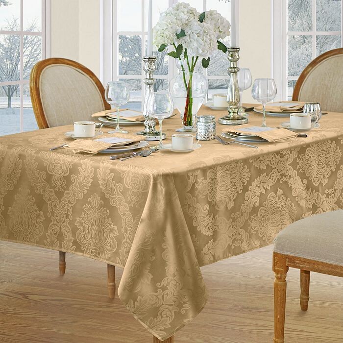 

Жаккардовая скатерть Барселона дамасской площади, 52 x 52 дюйма Elrene Home Fashions