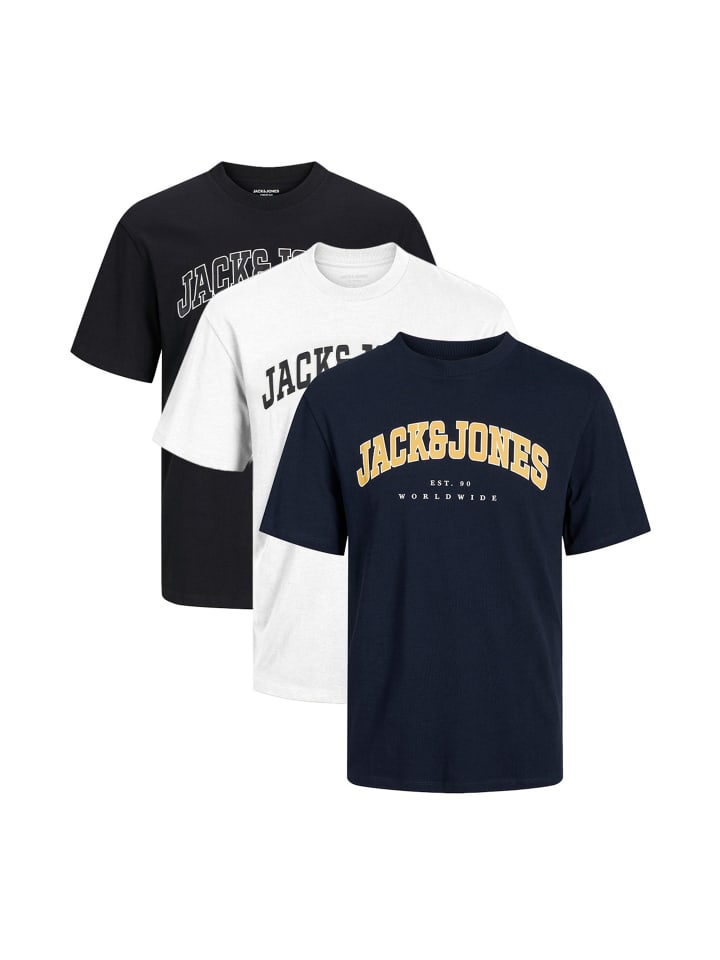 

Футболка Jack & Jones, цвет schwarz/dunkelblau/weiß