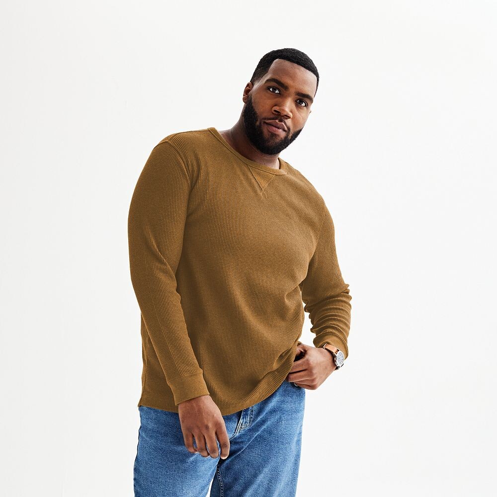 

Утепленная футболка с длинными рукавами Big & Tall Sonoma Goods For Life Essential, цвет Medium Brown