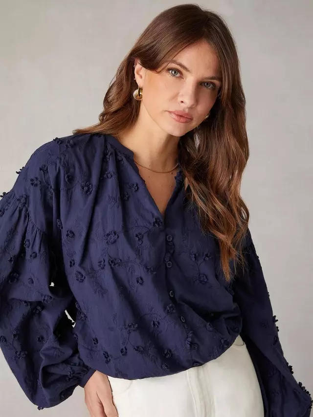 

Топ Ro&Zo Daisy Applique V-Neck, темно-синий