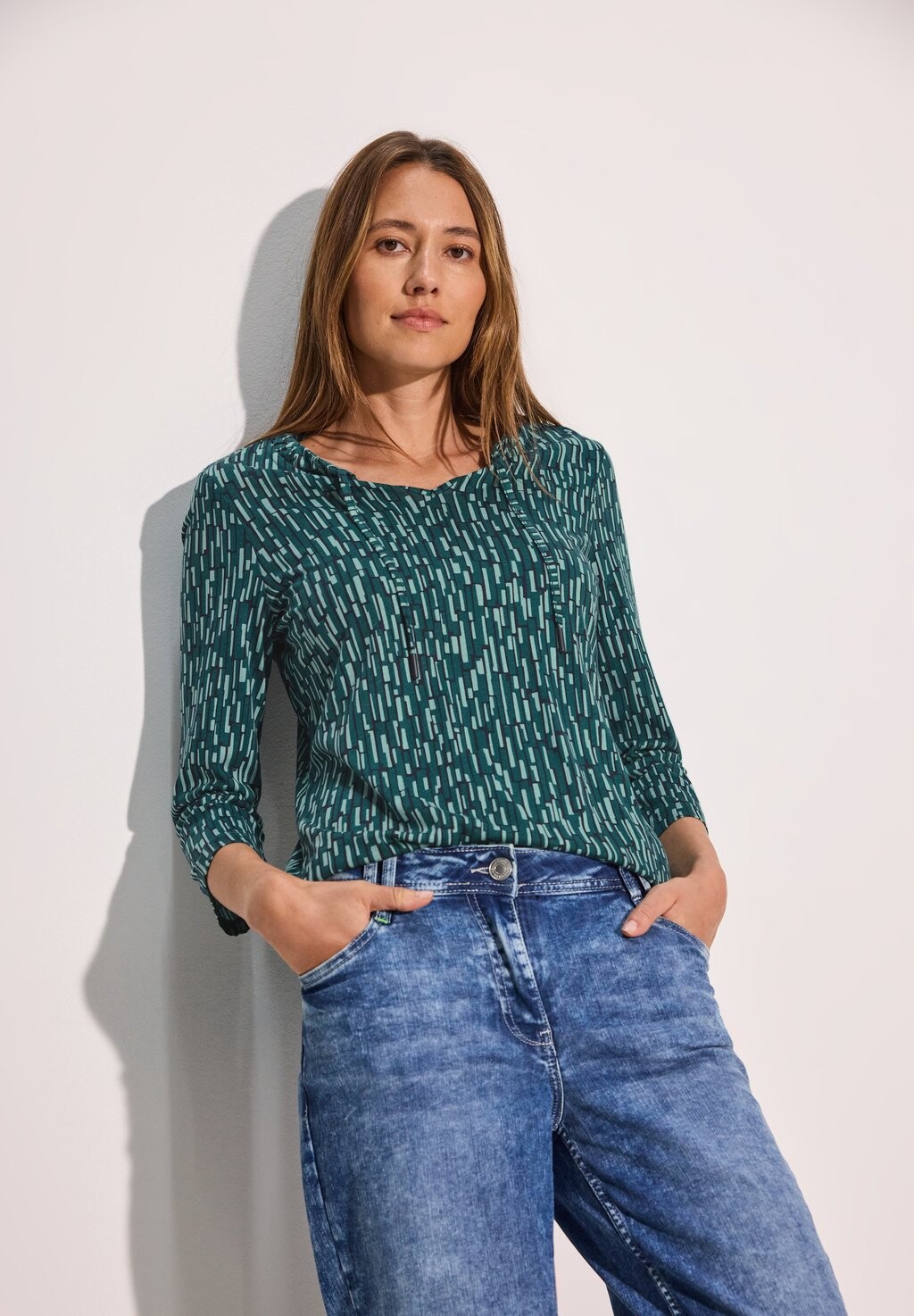 

Топ с длинными рукавами Cecil, цвет Mottled Dark Green