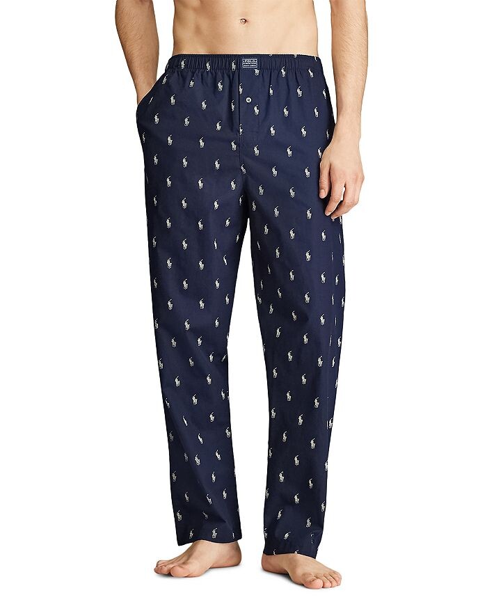 Брюки Polo Ralph Lauren All Over Pony Print, темно-синий — фото 3