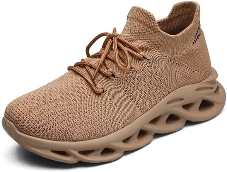 

Мужские кроссовки Jakcuz для повседневной носки и тенниса, однотонные, удобные, с сетчатой дышащей тканью, модные кроссовки для ходьбы, коричневый