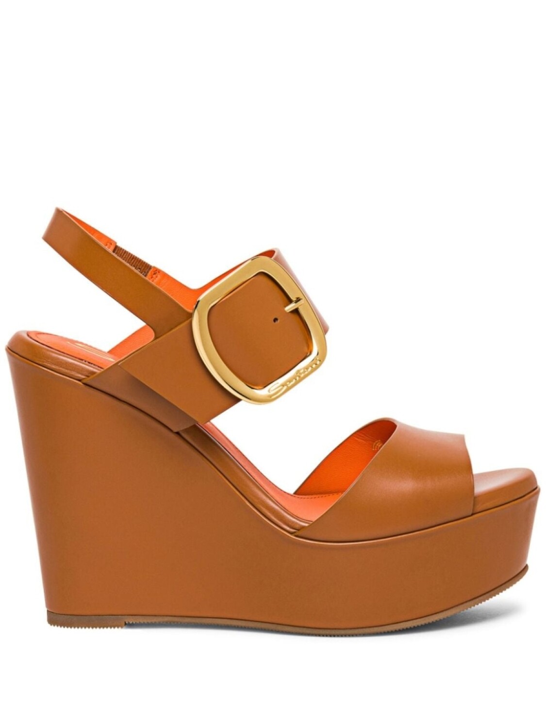 

Santoni босоножки на танкетке, коричневый