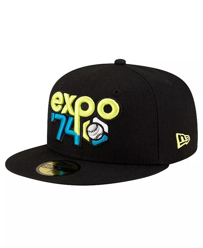 

Мужская черная приталенная шляпа Spokane Indians Theme Night Expo '74 59FIFTY New Era, черный