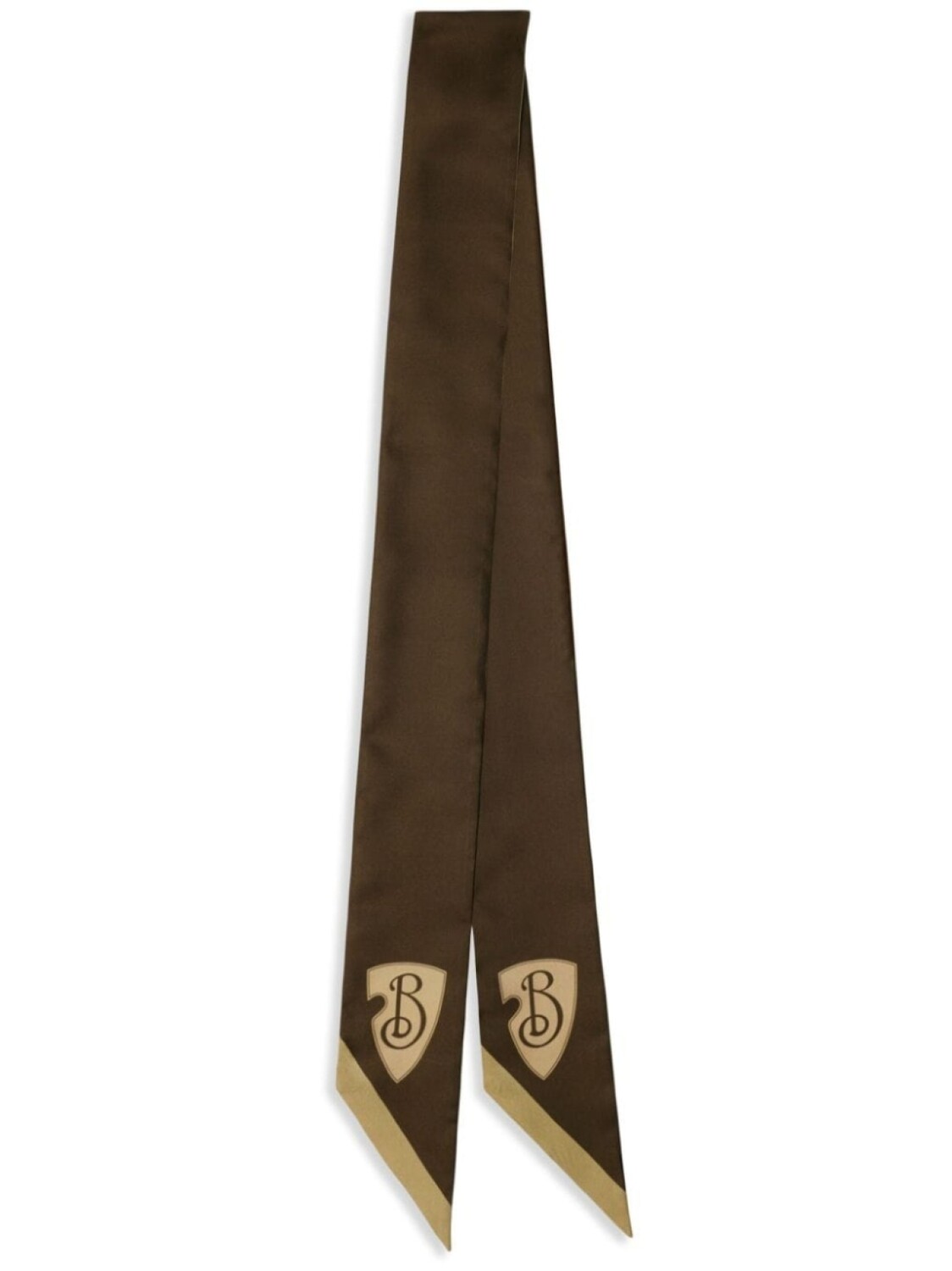 

Burberry двусторонний шарф B Shield twilly, нейтральный цвет