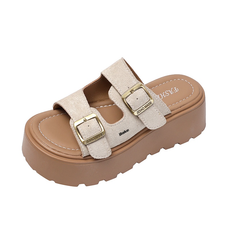 BAKE Женские сандалии на одной застежке бежевые, цвет Beige
