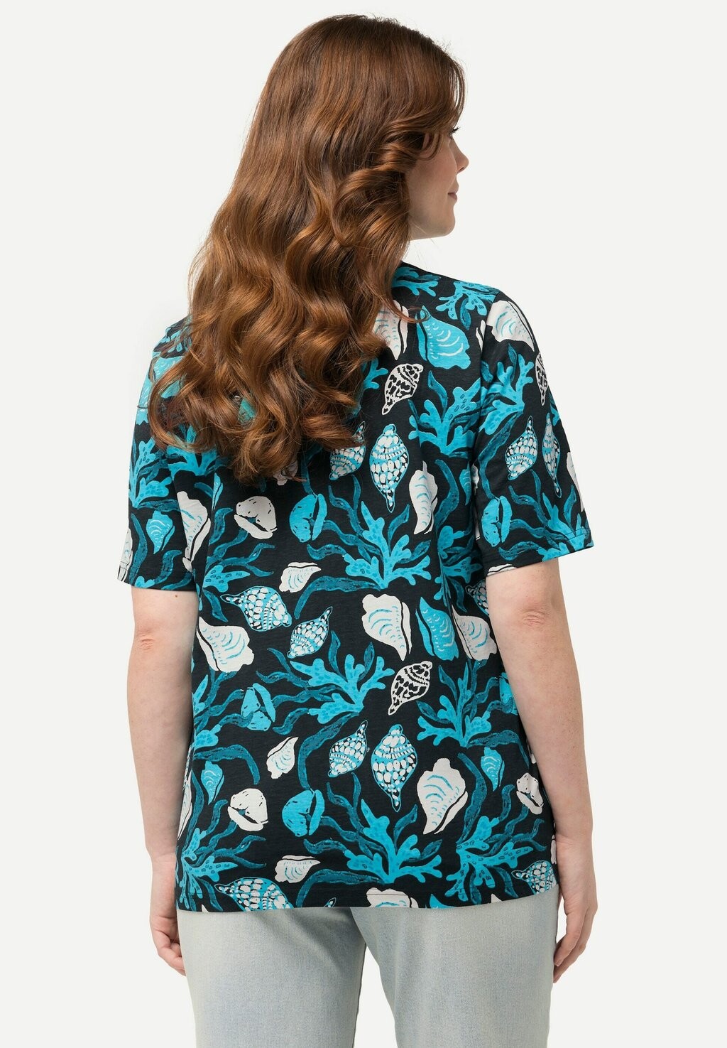 

Футболка с принтом SEASHELL SHORT SLEEVE Ulla Popken, темно-синий