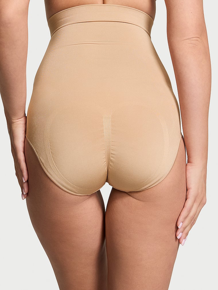 Трусы с высокой талией Victoria's Secret SeamlessShaping, пралине — фото 2