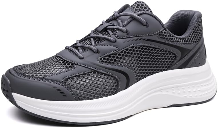 

Мужские кроссовки с сеткой, дышащие и устойчивые к запаху, на шнуровке, с круглым носком, легкие и с нескользящей подошвой, подходящие для повседневной носки, прогулок и игры в мяч Igzbibg, серый