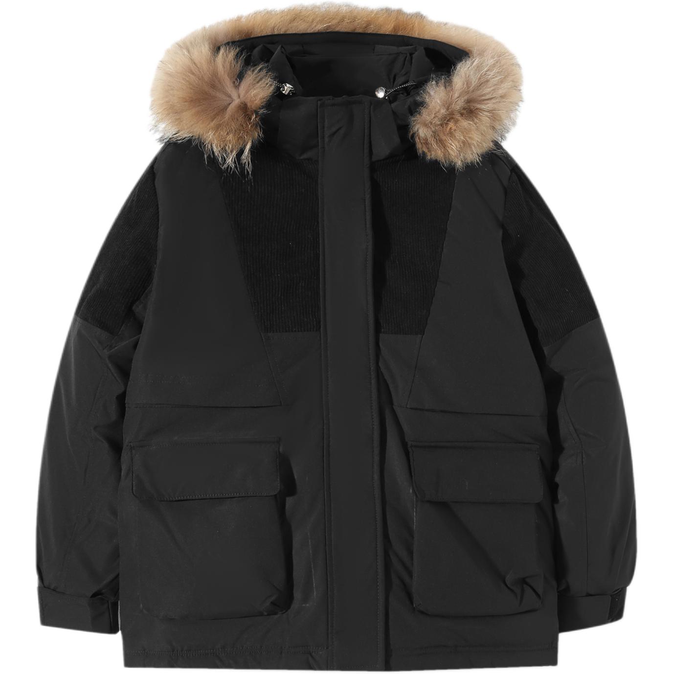 

EIDOLON GRAIN Пуховик Women's, Black with Fake Fur Collar