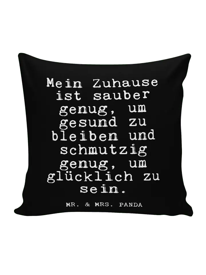 

Подушка Mr & Mrs Panda 40x40 Mein Zuhause ist sauber, черный