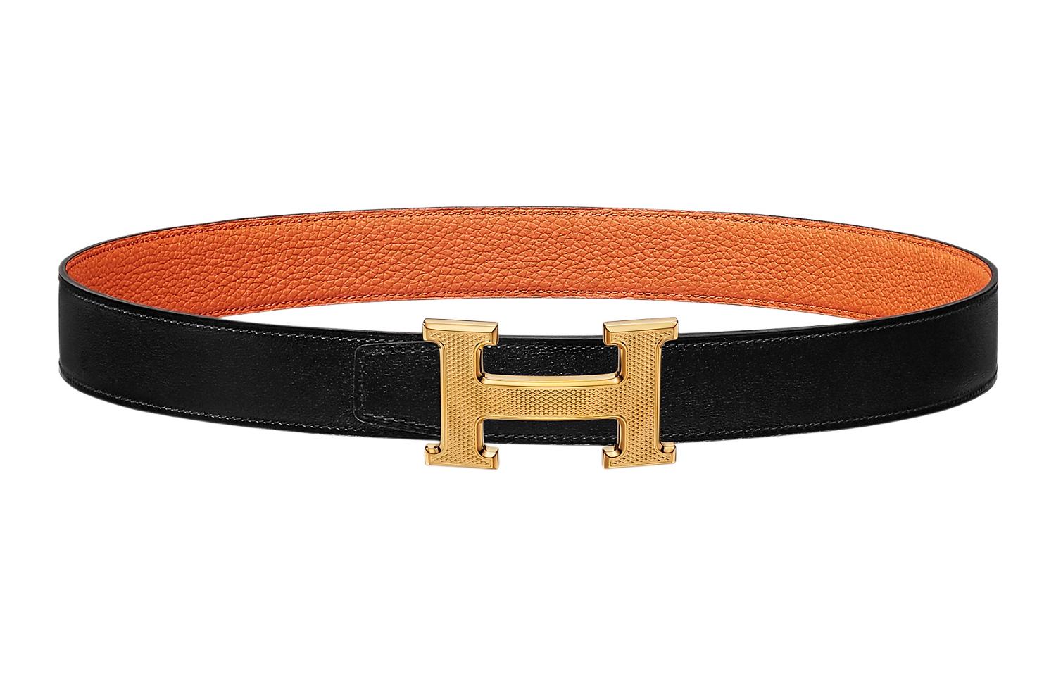 

HERMES Кожаный женский ремень из коровьей кожи черный шириной 3.2 см, Black