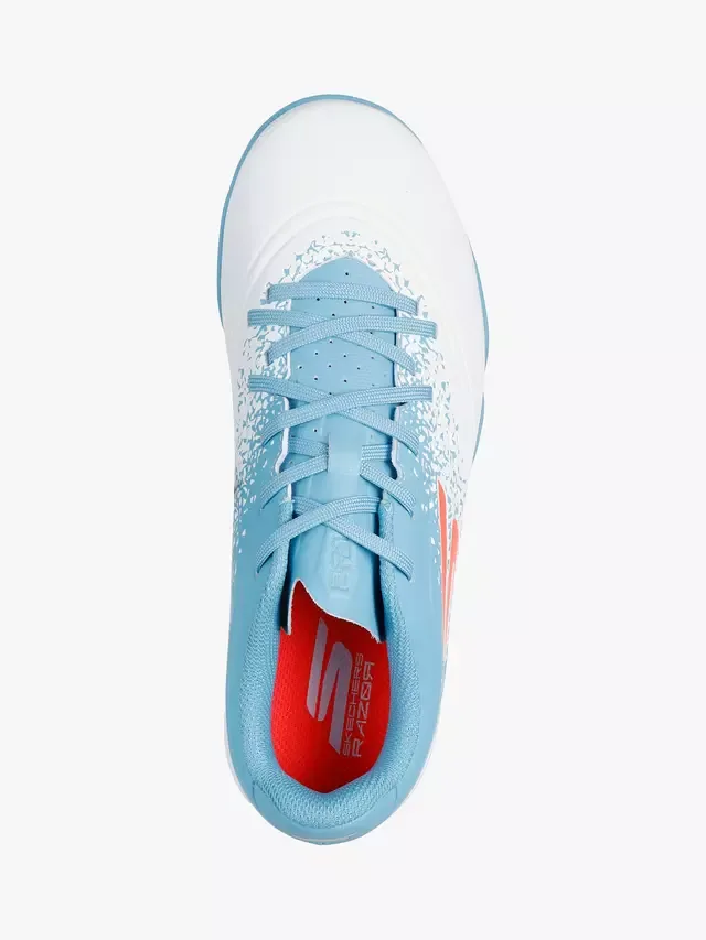 Детские футбольные бутсы Razor 15 Turf Speed, белые/бирюзовые Skechers — фото 2