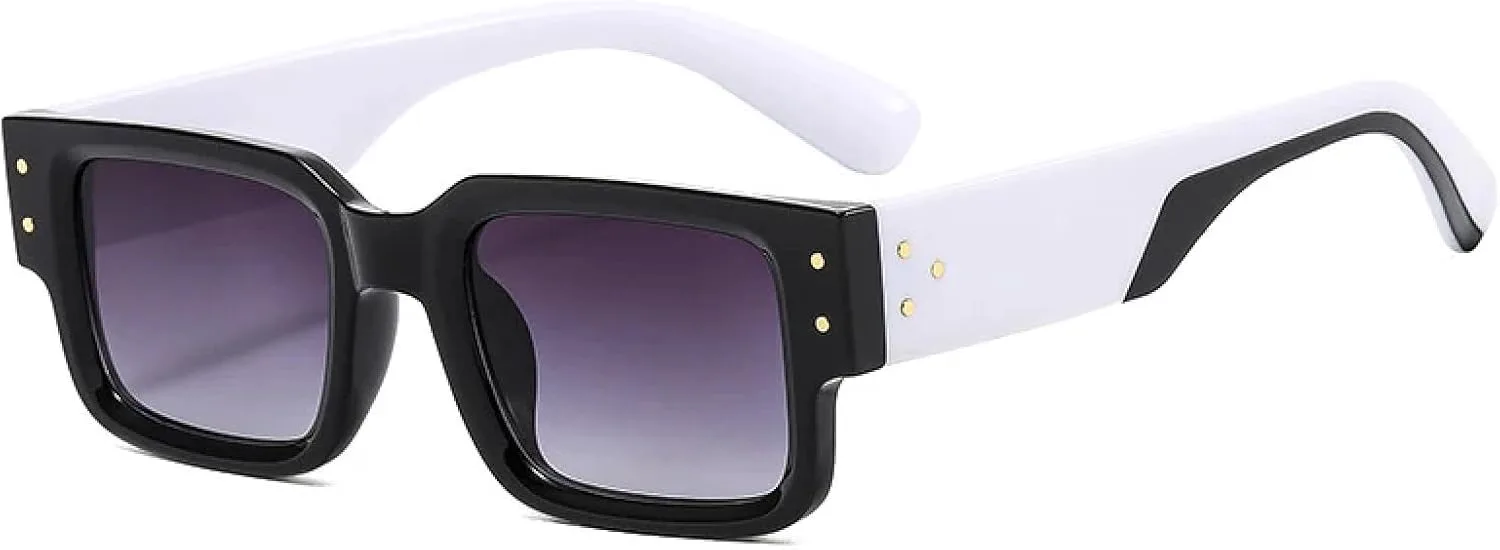 

Солнцезащитные очки с защитой от УФ-излучения UV400 | Двухцветные градиентные заклепки для занятий спортом на открытом воздухе и вождения DSVIGF, Black White Gray