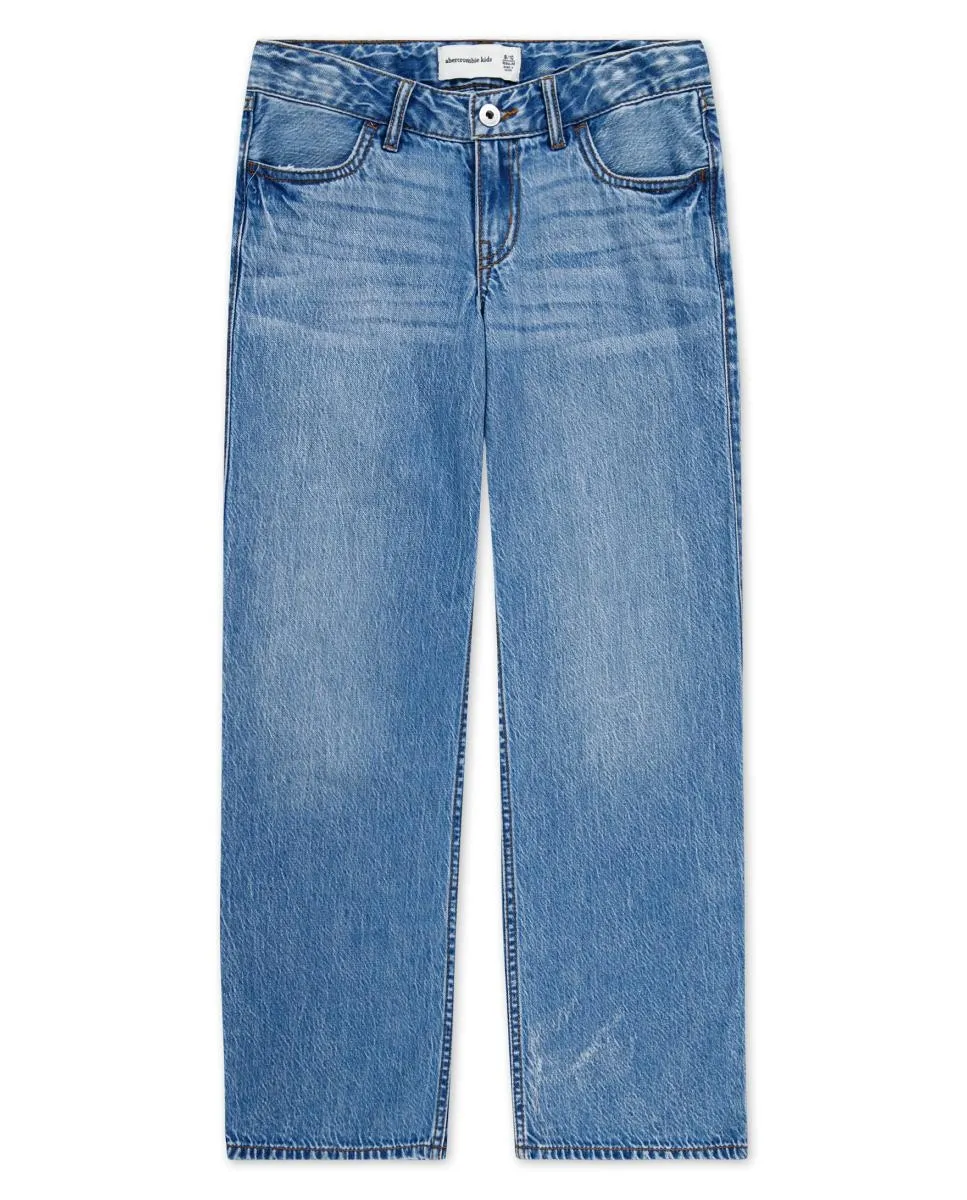 

Свободные джинсы с низкой посадкой для девочек Abercrombie, синий