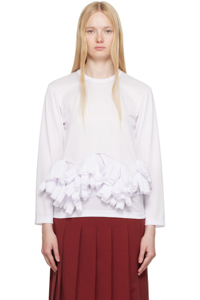 

Белая футболка из полиэстера с сетчатой ​​вставкой на спине Comme des Garçons Comme des Garçons