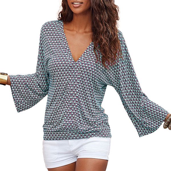 

Женский топ с расклешенными рукавами и принтом Lascana