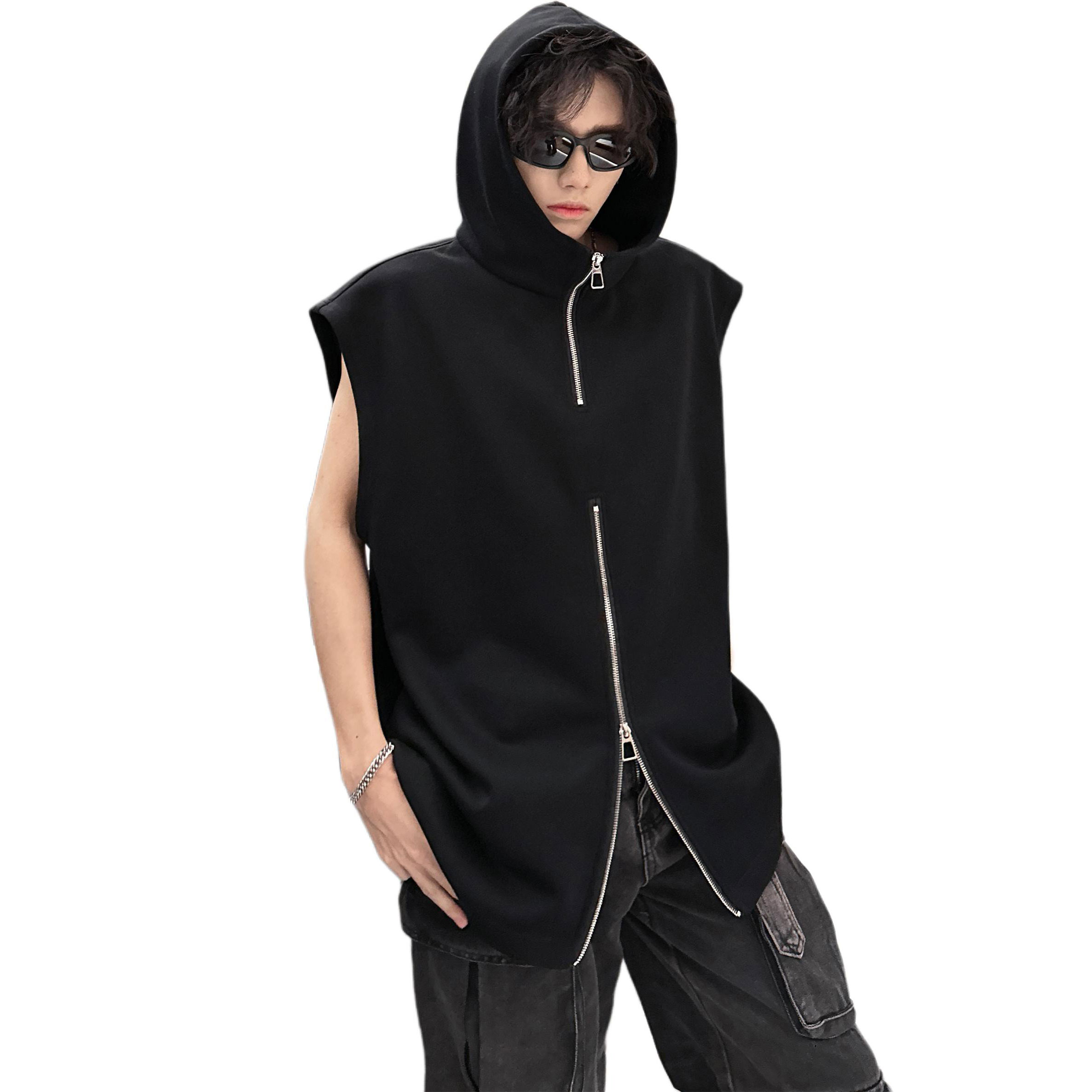 

Топ-майка унисекс с капюшоном, без рукавов ZIAREL, черный