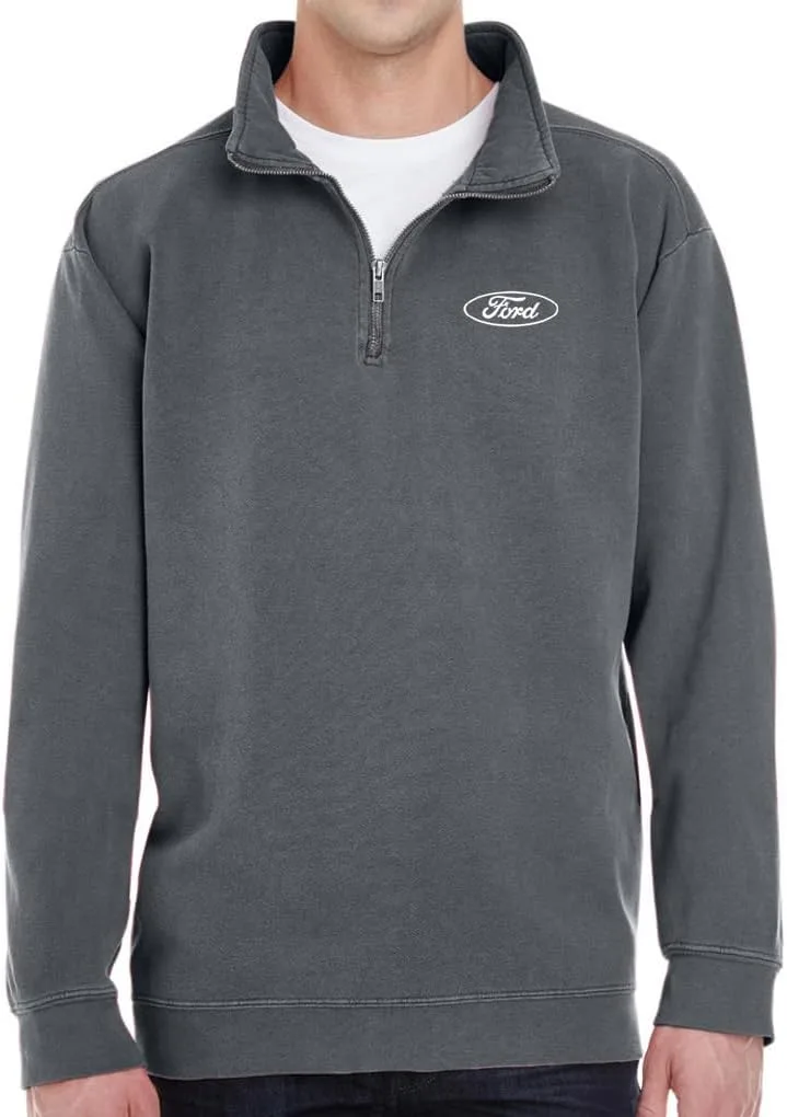 

Мужская белая толстовка Ford Oval Crest с молнией на четверть Buy Cool Shirts