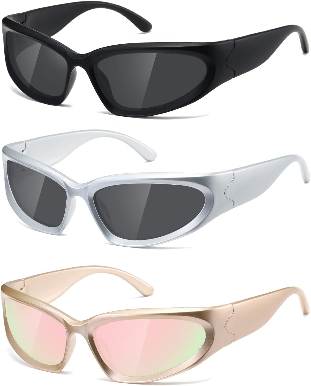 

Солнцезащитные очки Kimorn Y2K с поляризованными линзами, модель Swift Oval Fashion Sport Shades Sun Glasses K1273 (женские и мужские), Matte Black/Silver Grey/Champagne Gold