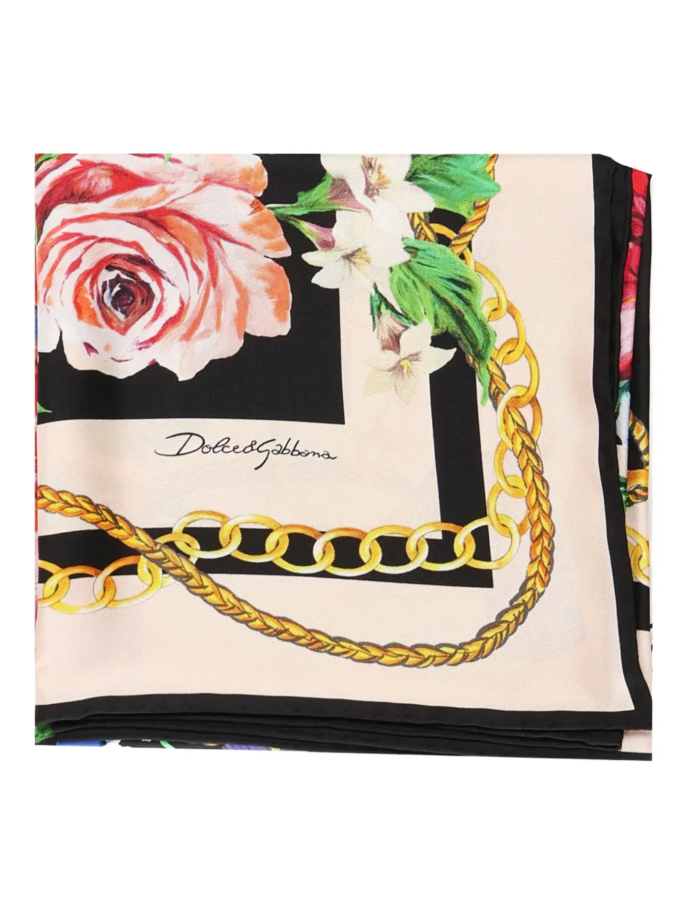 

Шелковый шарф с цветочным узором DOLCE & GABBANA, нейтральный