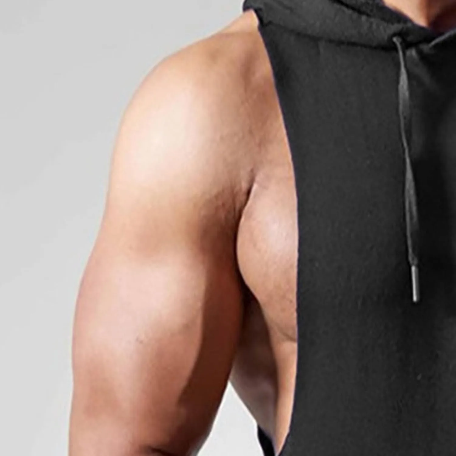 Мужской спортивный жилет-толстовка sleeveless hoodie для тренировок — фото 3