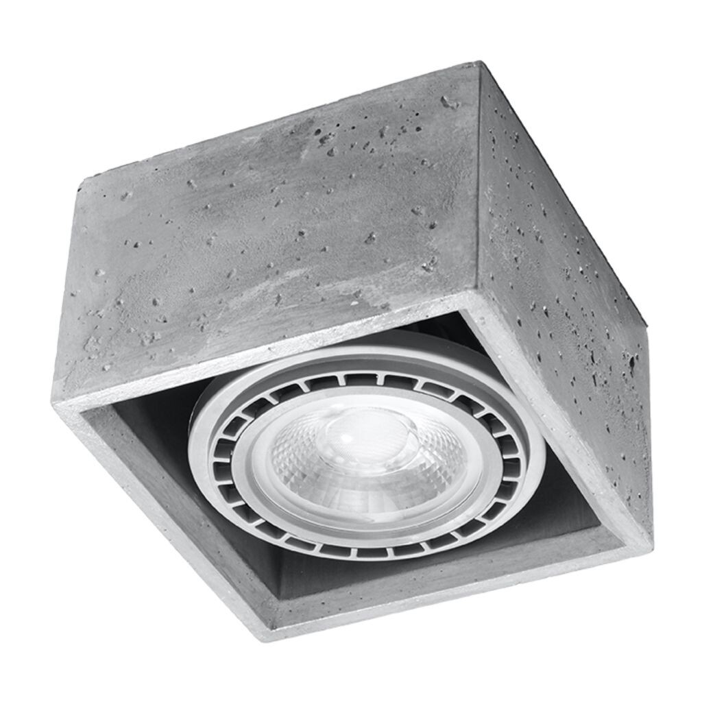 

Потолочный светильник QUATRO 1 бетон 1xGU10 40Вт бетон 9x14x14см Sollux Lighting