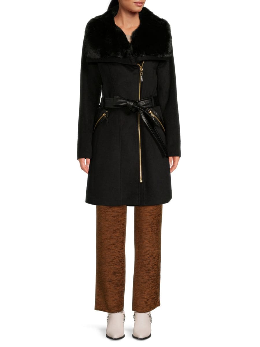 

Куртка с воротником-стойкой из искусственного меха Via Spiga, черный