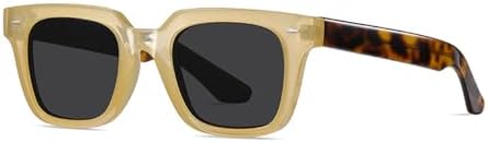 

Поляризованные солнцезащитные очки из ацетата для женщин, очки для вождения для мужчин, защита от УФ-излучения UV400, леопардовый синий цвет MTZJH, Yellow Leopard Black