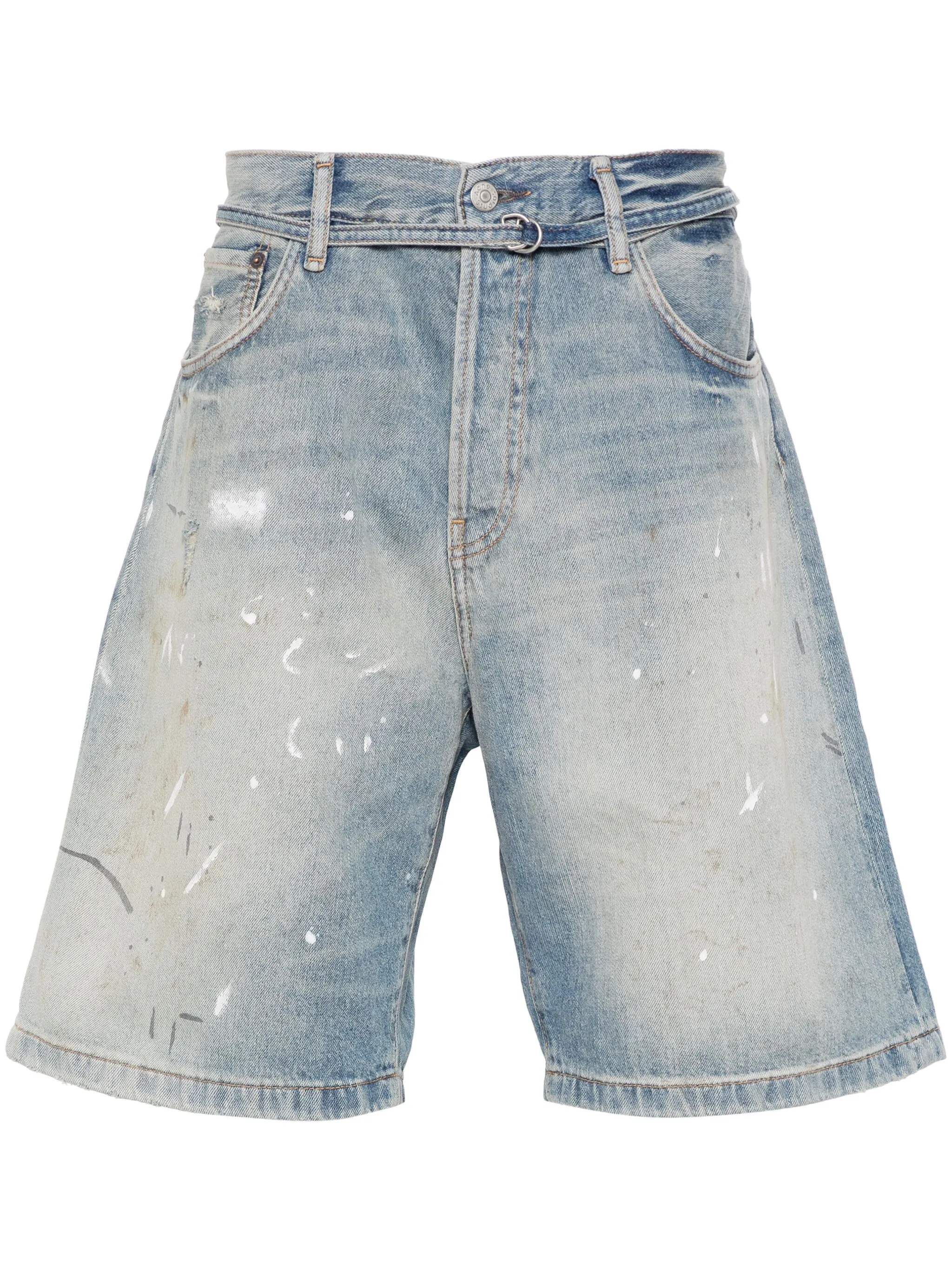 

Джинсовые шорты с эффектом краски Acne Studios, синий