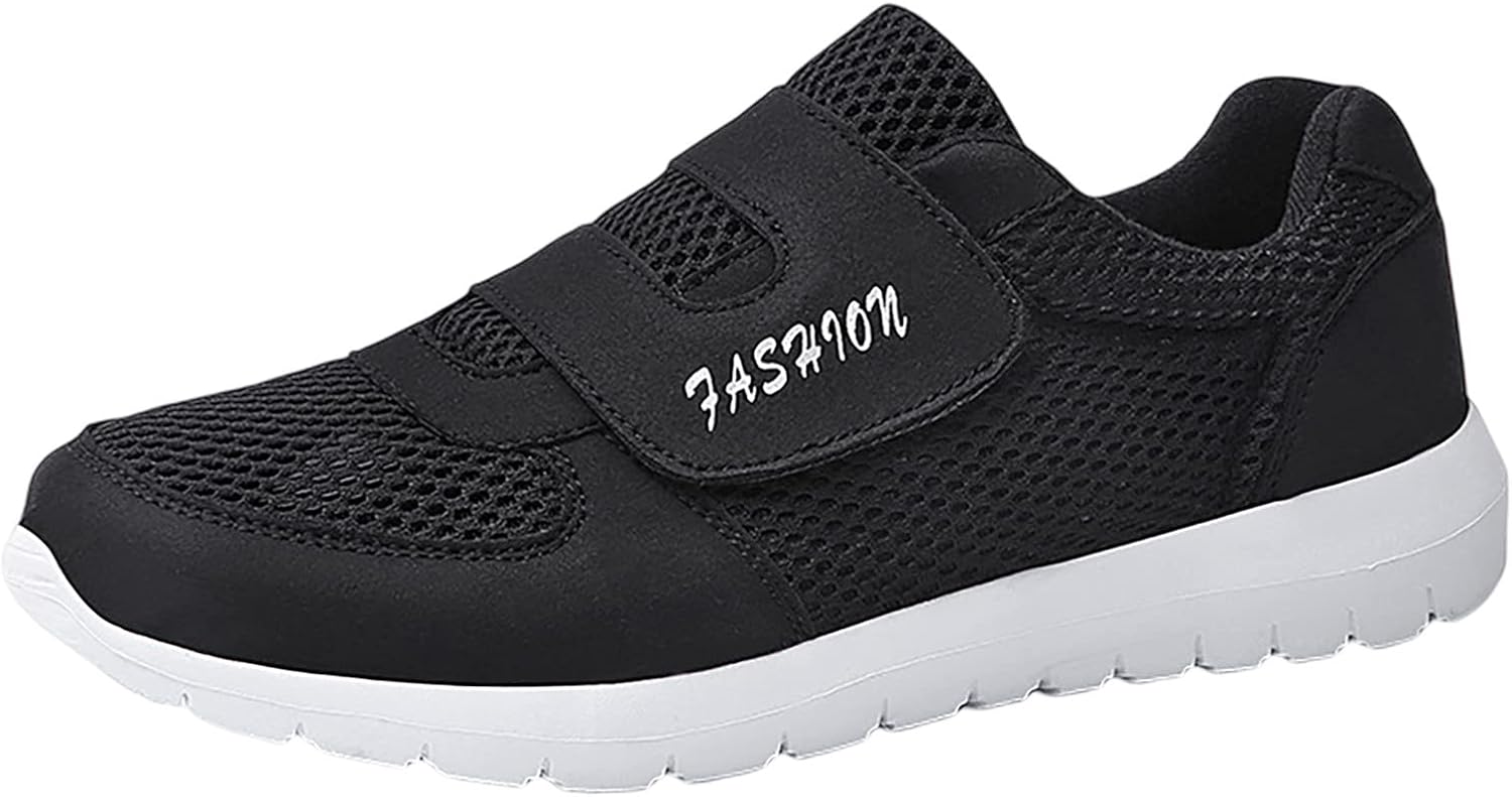 

Кроссовки для ходьбы IWIHMIV для мужчин, модные спортивные обувь, легкие дышащие кроссовки для бега и повседневной носки, черный