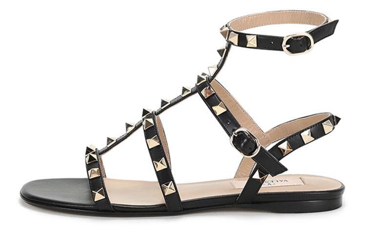 Сандалии Garavani Rockstud с ремешком на щиколотке на плоской подошве Valentino, Original Shoe Box Included