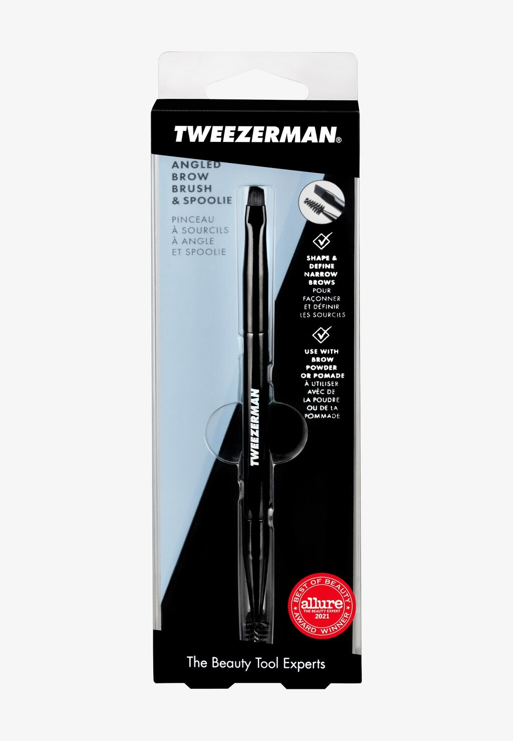 

Кисти для бровей Angled Brow Brush & Spoolie TWEEZERMAN, черный