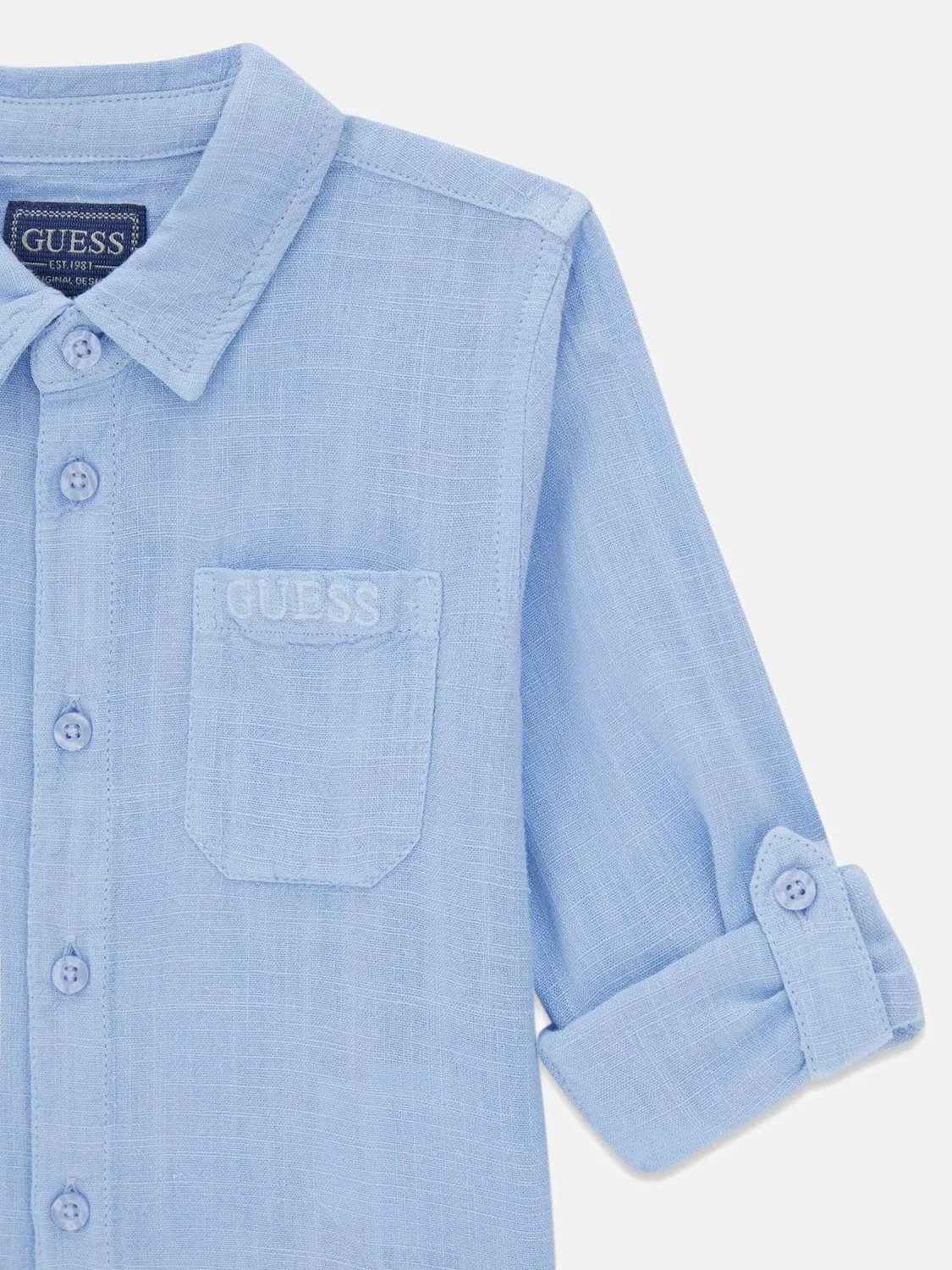 Рубашка на пуговицах стандартного кроя Guess, Light Blue — фото 3