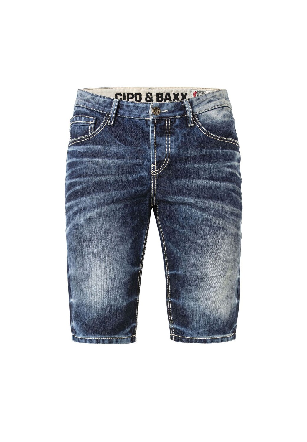 

Шорты с модной потертой расцветкой CIPO & BAXX, синий