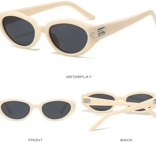 

Винтажные солнцезащитные очки «кошачий глаз» для женщин, модные солнцезащитные очки UV400 для мужчин, трендовые панк-очки с заклепками MTZJH, Black Light Tea