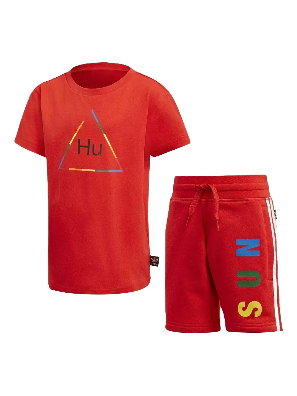 Комплект из топа и шортов с принтом из коллаборации с Pharrell Williams Adidas Kids, красный
