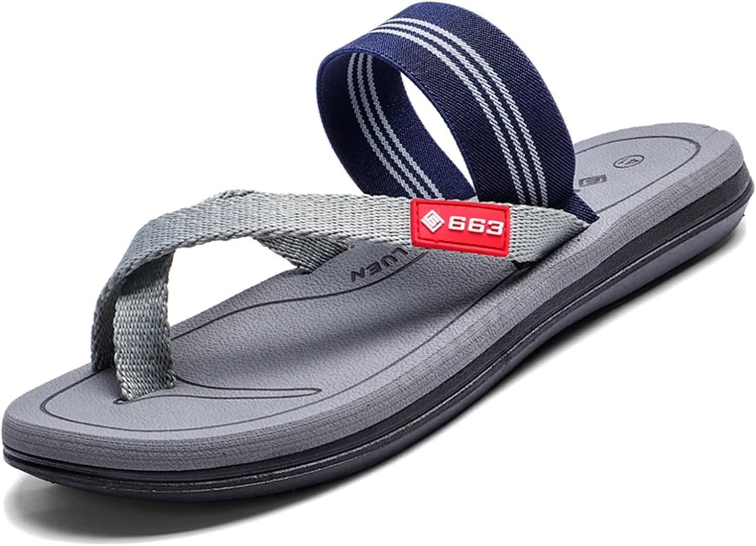 

Мужские летние вьетнамки WCXTY для плантарного фасциита, сандалии с плоской подошвой и поддержкой свода стопы, легкие шлепанцы с кольцевым пальцем при вальгусной деформации, синий