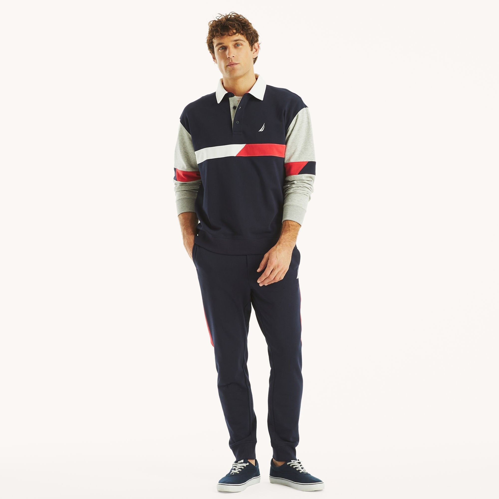 

Мужские джоггеры Nautica Colorblock, цвет navy seas