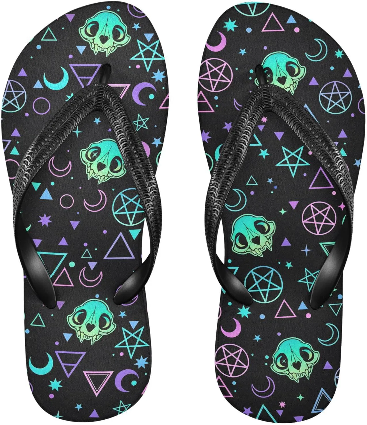 

Сланцы MNSRUU для женщин и мужчин с черепами, готические сандалии, шлепанцы для душа и пляжа, размеры XS-XXL