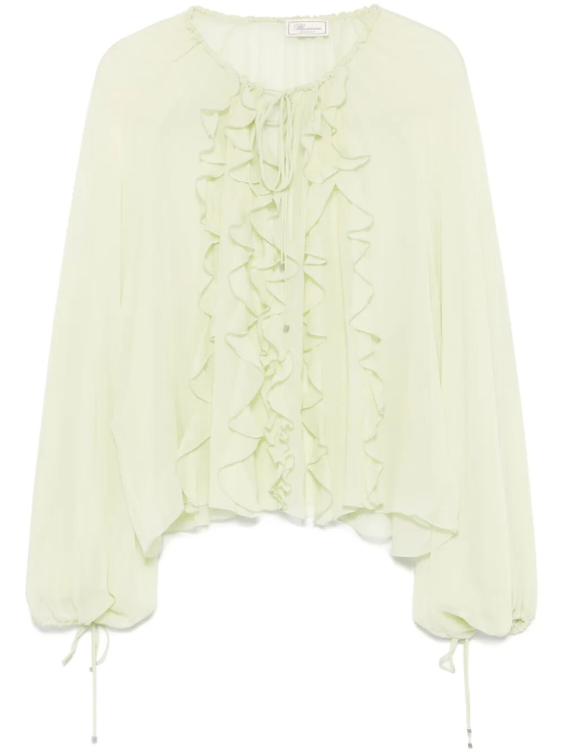 

Блузка Blumarine из жоржета с оборками, зеленый