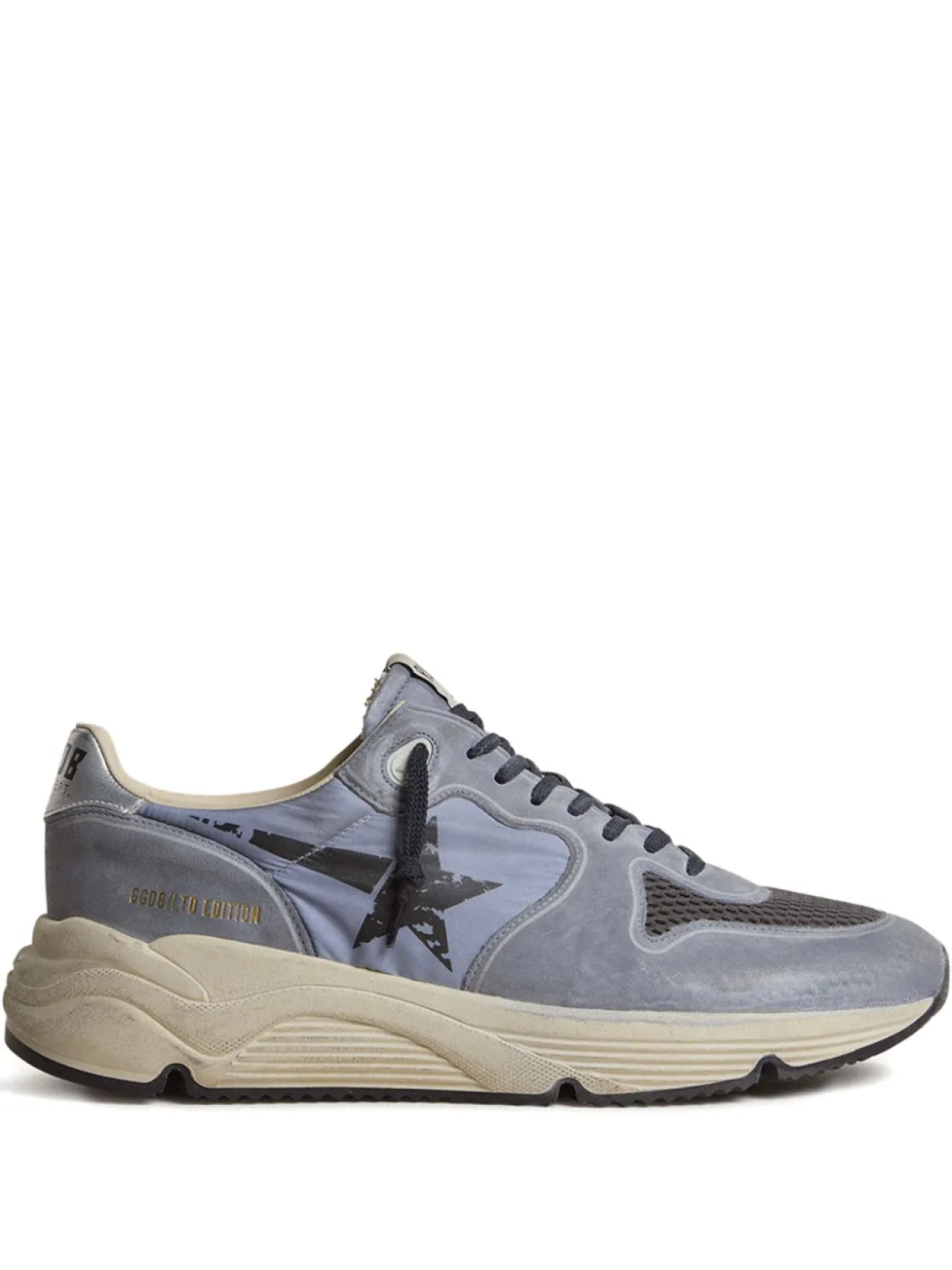 

Кроссовки из кожи Golden Goose Running с подошвой, украшенной звездами, синий