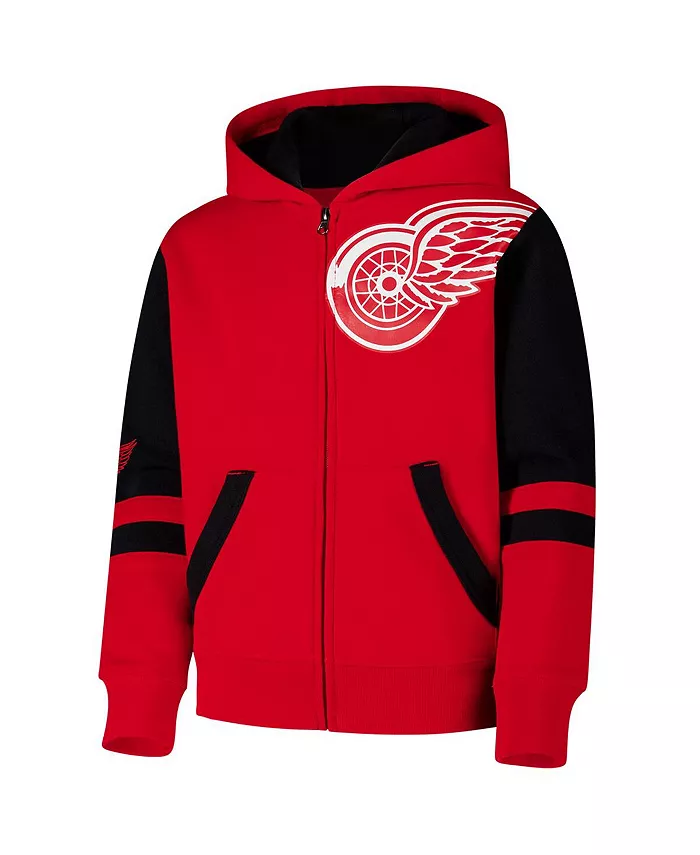 Толстовка с капюшоном Big Boys and Girls Red Detroit Red Wings Face Off на молнии Outerstuff — фото 3