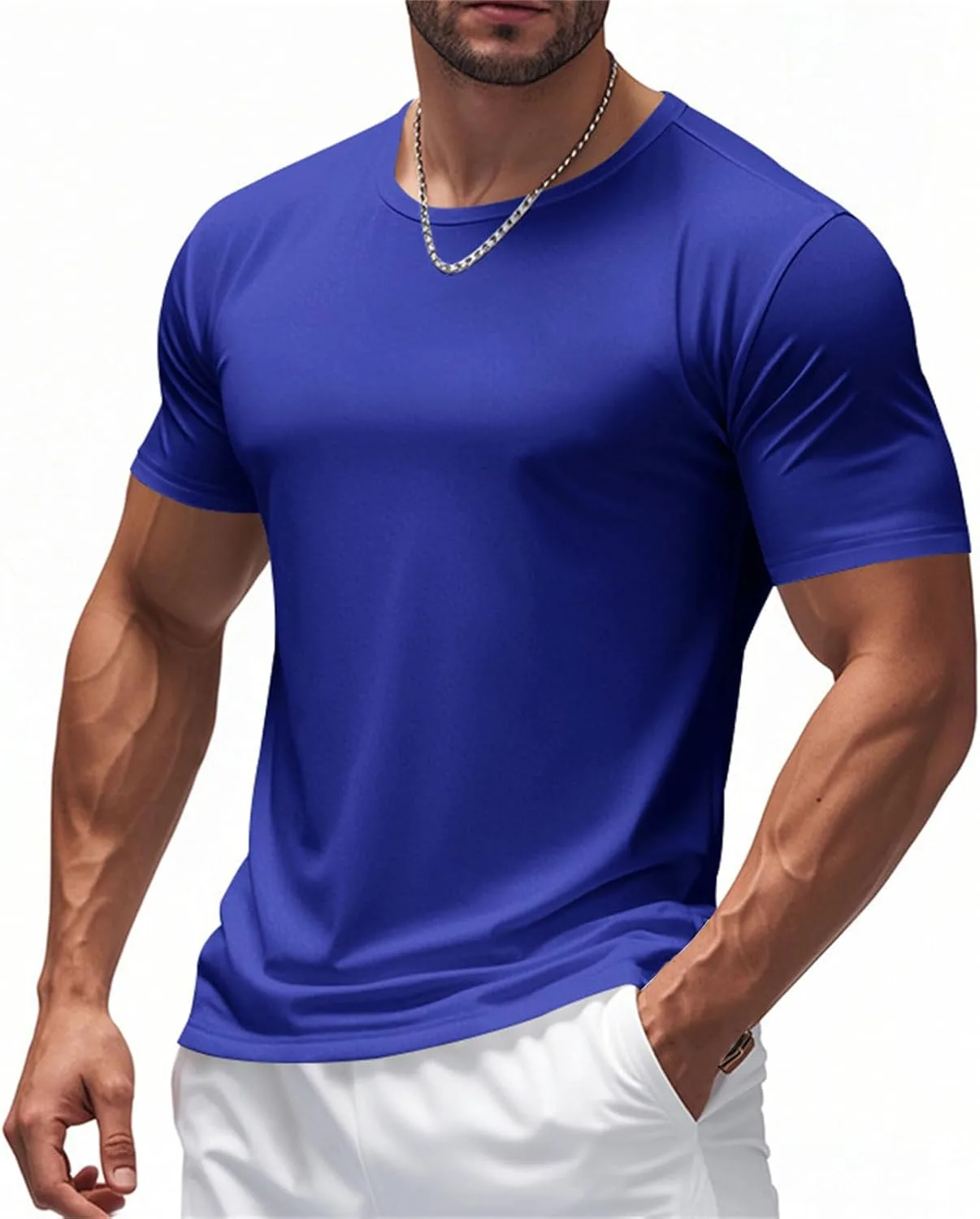 

Мужская футболка для тренировок Dry Fit с коротким рукавом и круглым вырезом evzosrz